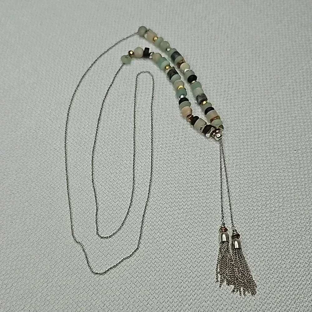NIB - Retired‎ Stella & Dot Anda Intention Lariat Necklace Balance Beaded Tassel